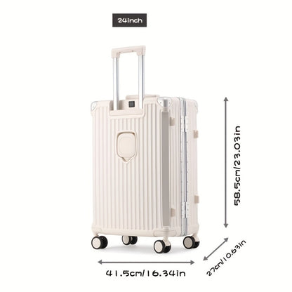 Spacious Premium Aluminum Frame Luggage: Large Capacity And External Cup Holder (Ideal for Travel And Business)