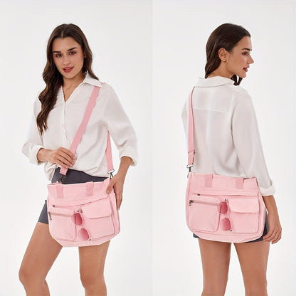 2pcs Set: Women'S Large Corduroy Tote Bag, Perfect as a Laptop Bag, Crossbody Shoulder Bag, Hobo Messenger Bag, Handbag, Travel Bag, Gym Tote Work Travel