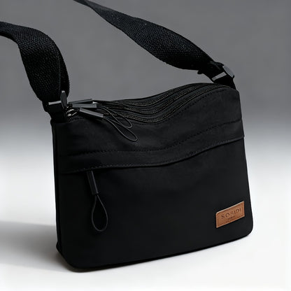Women'S Large-Capacity High-Quality Casual Solid Color Crossbody Bag | With Adjustable Shoulder Strap And Zipper Closure - Elegant Gray/White/Pink/Black Canvas Bag With Compartments For Organized Storage Inside