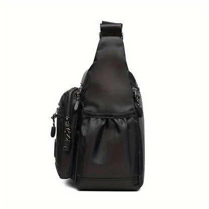 Unisex Adjustable Strap Crossbody Backpack | Multi-pocket Durable Nylon Messenger Bag, Suitable for Daily Commuting, Work, and Travel, Available in Black and Various Colors