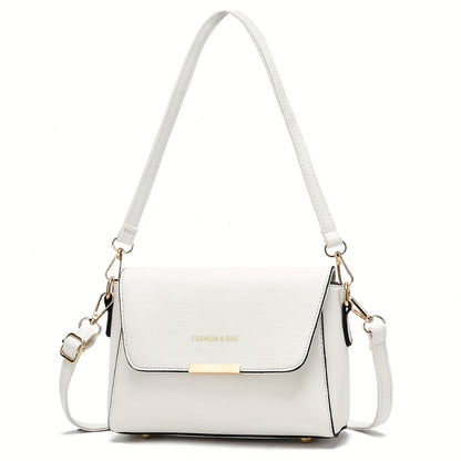 Elegant Women'S Shoulder Bag | High-End New Style | Solid Color | Sleek White & Black Options | Versatile for Work, Outings, and Parties | Detachable Straps for Convenience | Durable Synthetic with Zip Closur