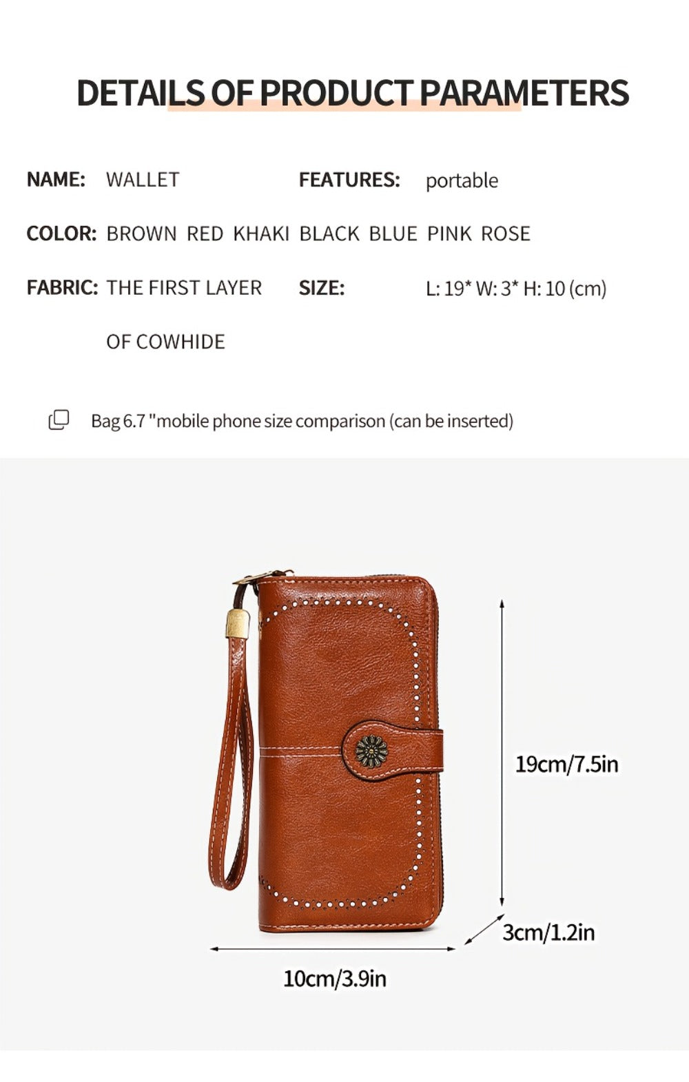 Anti-theft Ladies Wallet - Sunflower Pattern, 12 Card, Mobile Phone Bag, ID Card Window And Zipper Wristband, Fashionable Retro Synthetic Leather Long Wallet, Zipper Closure, Perfect for Daily Use, Daily Wallet | Modern Wallet | Durable Zipper Wallet