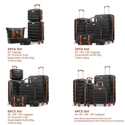 Suitcase Set, Multi-piece Suitcase Set, Abs Material + Safety Combination Lock + Three-section Adjustable Pull Rod +360°, Rich Suitcase Set