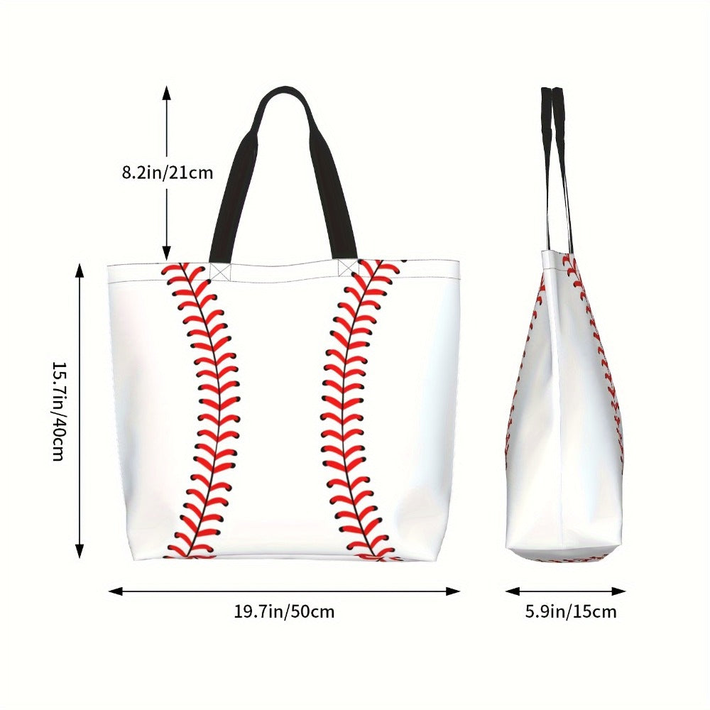 Woman Baseball Tote Handbag Large Oversize Casual Sports Mom Beach Travel Bag