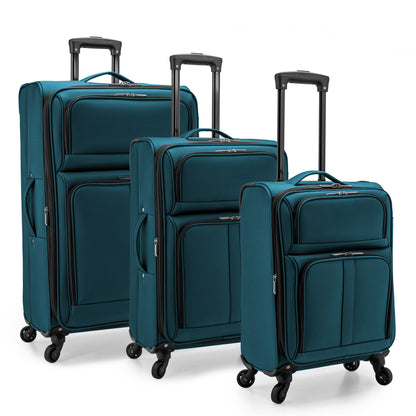 U.S. Traveler Anzio Softside Expandable Luggage w/ Spinner Wheels |Soft Shell, Lightweight, Expandable & 360° Spinner Wheels | 22"/26"/30"/2 PC Set/3 PC Set| Airline Approved Carry-on, Upright Checked Suitcases, Teal, Navy, Burgundy & Dark Grey - Ideal fo