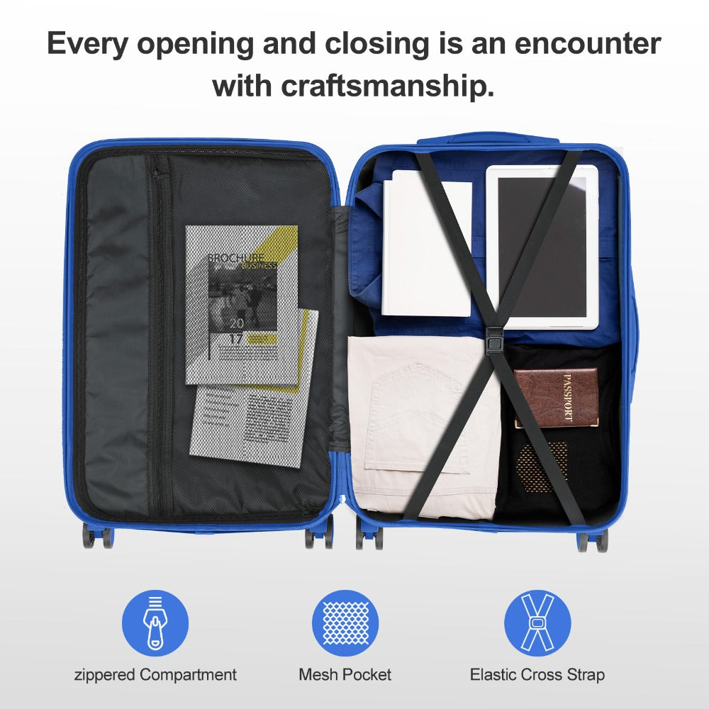 Luggage with Corner Protectors, 20/24/28 Inch Hardshell Spinner Suitcases, TSA Lock, Lightweight Large Capacity Checked & Carry-On Baggage for Travel, Business And Vacation