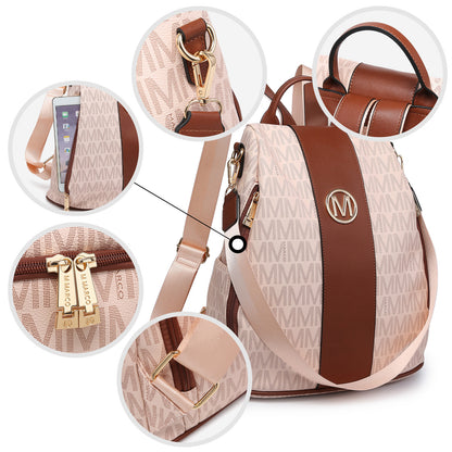 MKP COLLECTION 2pcs Set Women's Fashion Anti-Theft Rucksack & Shoulder Bag Multifunctional Travel Purse
