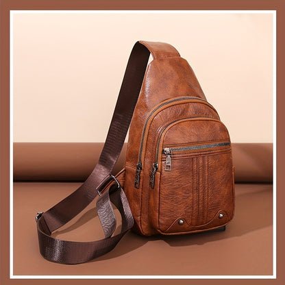 Sling Bag – for Travel & Everyday Use, Faux Leather Retro Chest Sling | Bag Vero – detail view 16