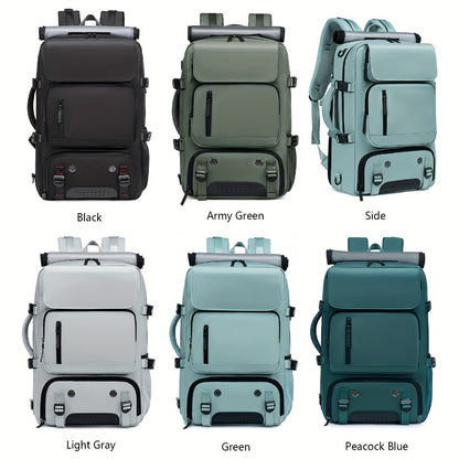 2025 New Style Men'S And Women'S Large Capacity Travel Backpack with Independent Shoe Compartment, Drawstring Closure And Multiple Pockets - Durable Hiking Backpack for Outdoor Commuting, Business Trips, Festivals - Belt Decorations