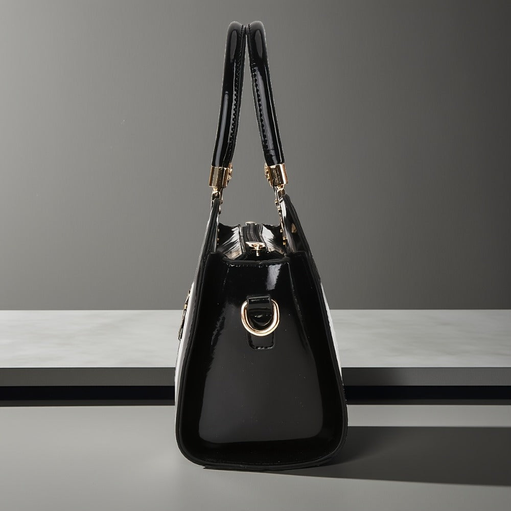 [Evening Wedding Bag] Women's Evening Bag Handbag New Glossy Texture Random Trimming Elegant Women's Bag Single Shoulder Crossbody Hand Carry Suitable for Evening Wedding High-End Women's Bag