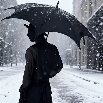 Large Automatic Batwing Umbrella with Black Canopy & Bat-Themed Design - Automatic Open/Close Suitable for Gothic, Punk Style, Batwing Umbrella for, Christmas Gift, for Halloween, Daily Use, Outdoor Accessory