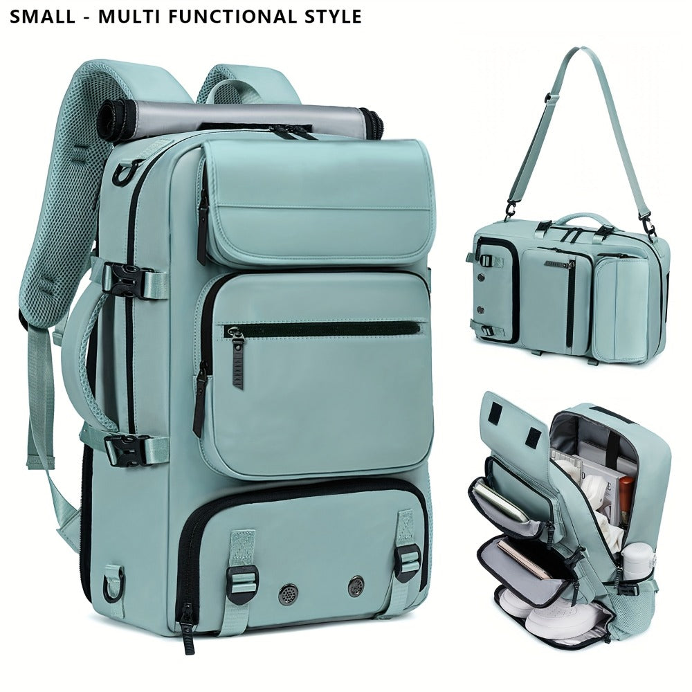 Men'S Spacious Travel Laptop Backpack, Suitable for Airline Travel, Designed for 17-Inch Laptops, Made from Durable Nylon, Features a Shoe Compartment, Adjustable Straps, And Various Utility Pockets, Perfect for Hiking And Camping