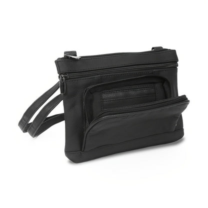 Genuine Leather Horizontal Crossbody Bag Multifunctional Coin And Mobile Phone Storage Bag