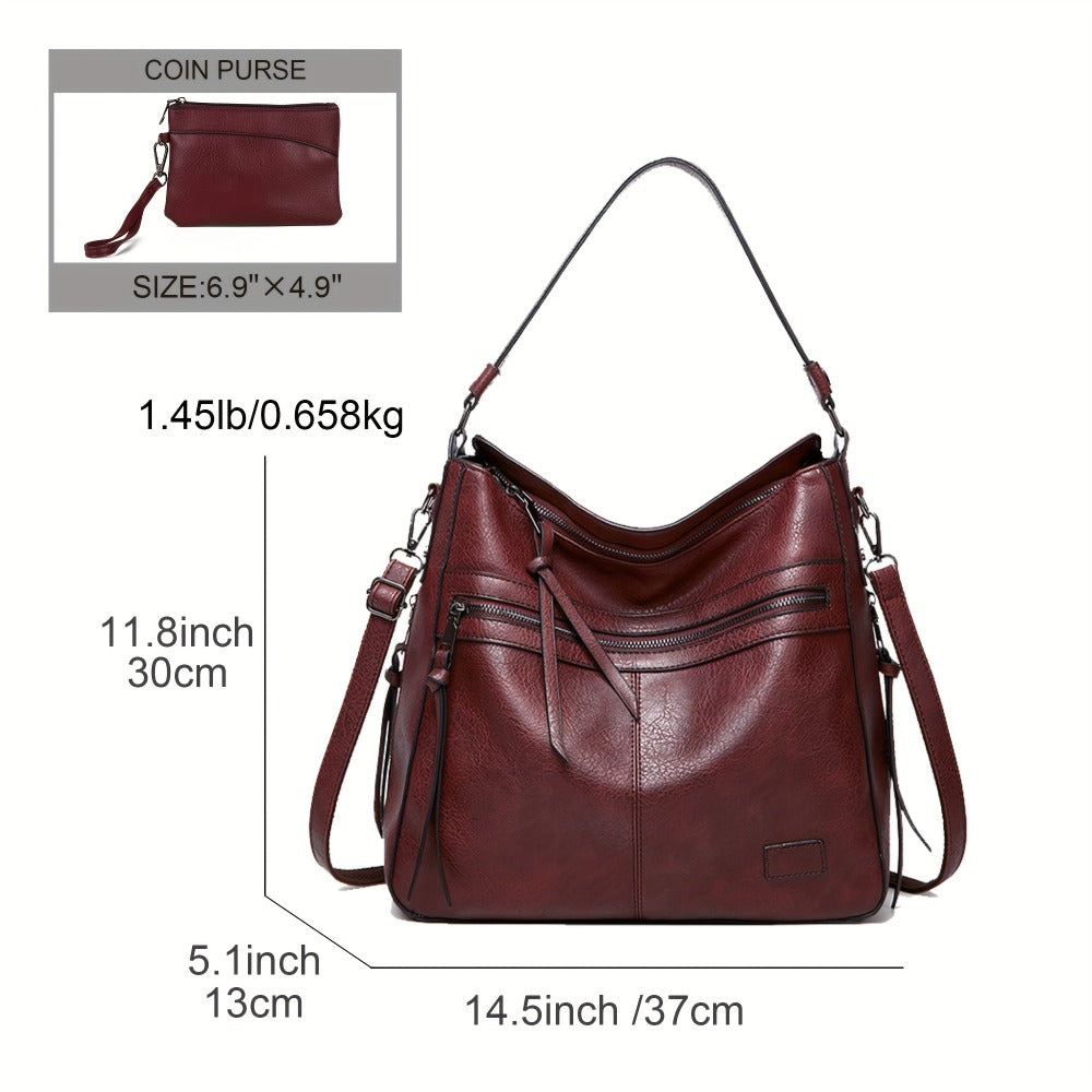 Trendy Double Zipper Tote Bag for Women, Suitable for Casual Use, Can Be Worn As a Shoulder Or Crossbody Bag, Popular in Europe And The United States
