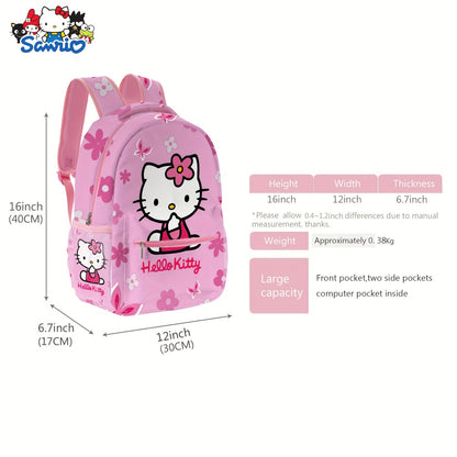 1pc Authorized By Sanrio Hello Kitty Kuromi Cinnamoroll Kawaii Pink Backpacks Cartoon Lightweight Backpacks All Over Print Casual Backpack Portable Outdoor Travel Backpack Laptop Bag