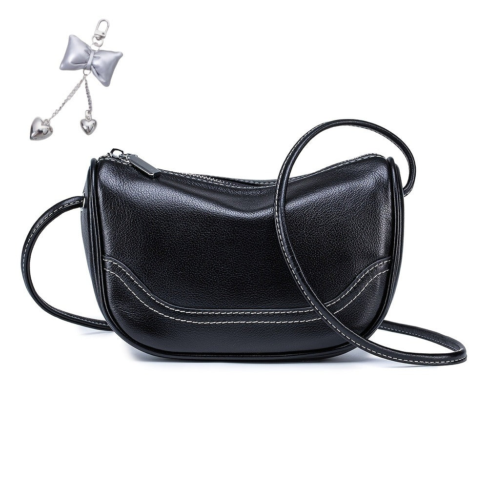 Premium Genuine Leather Crossbody Bag - Luxurious, Versatile, And Spacious with Ample Storage - Handbag Purse Cross Body Organizer Smart Phone Pockets