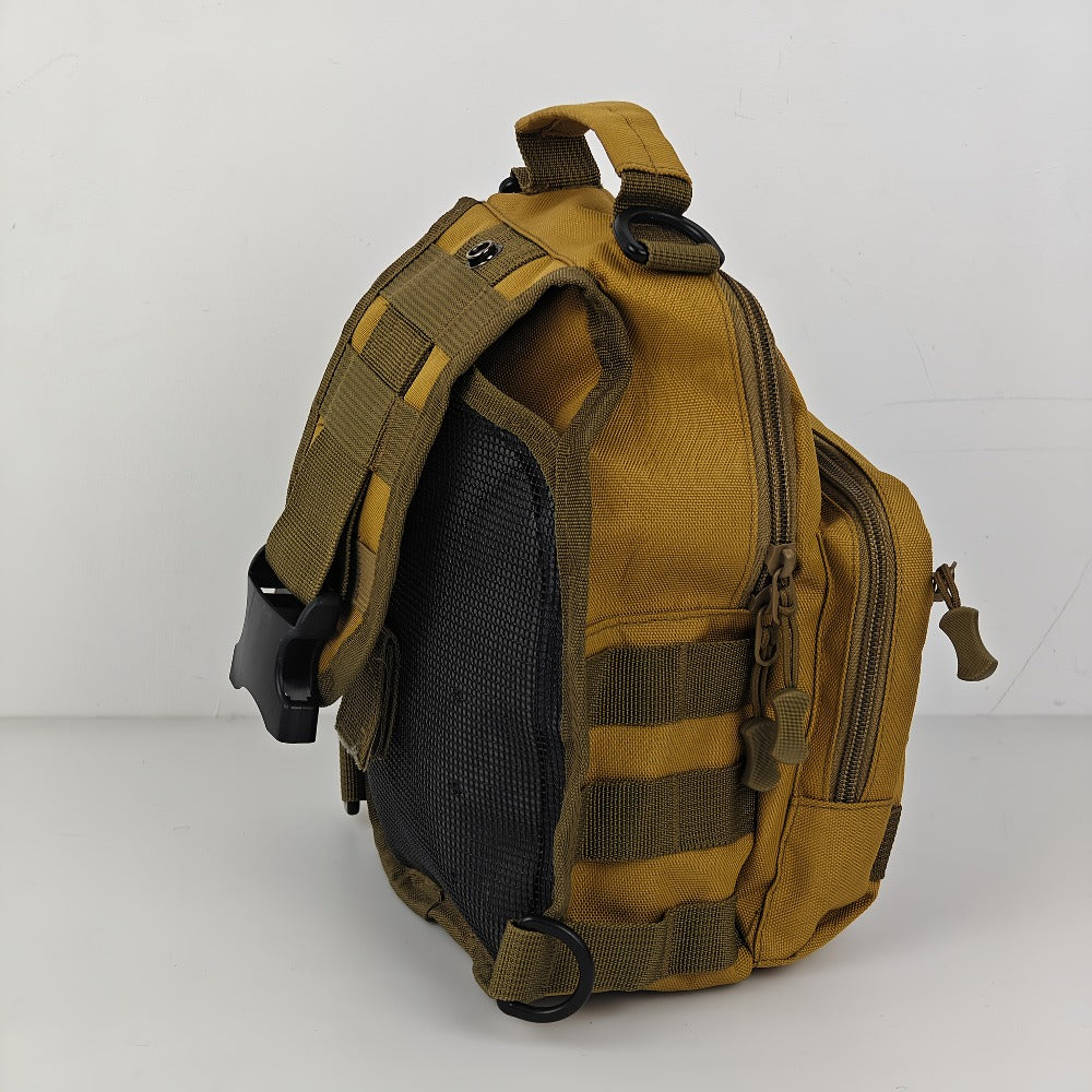 Tactical Chest Bag for Men Women - Digital Camo Design - Multiple Compartments & Molle System - Perfect for Outdoor, Hiking, Cycling, Enthusiasts - Small Items Carrier with US Flag Patch, Outdoor Gear, Hiking Accessories, Rugged Look, Sturdy Zipper, Highq