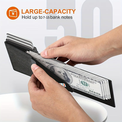 OBCREATOR RFID Blocking Wallet with Automatic Pop-Up Cards, Anti-Theft Magnetic Closure, Large Capacity Bifold Design for Women - Black, Secure Card Storage, Stylish Accessory, Durable Zipper Closure