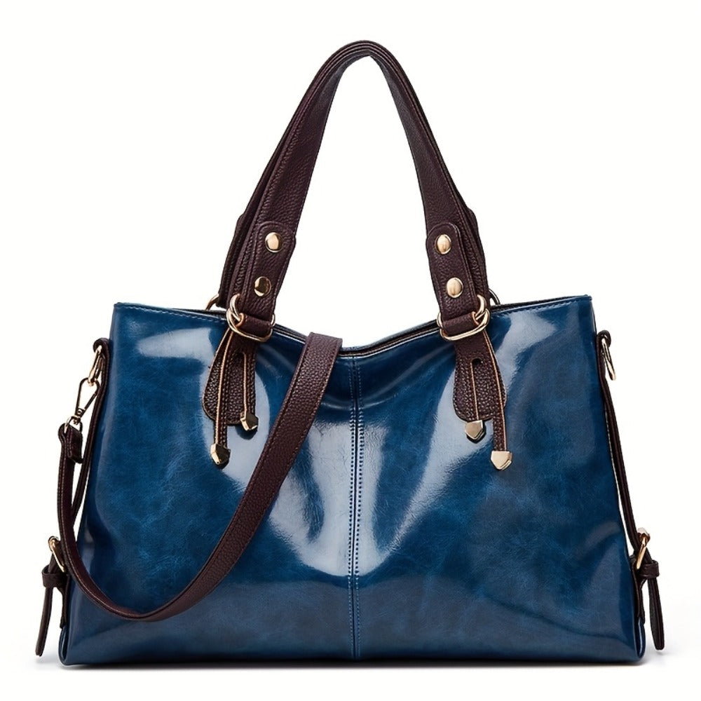 PU Elegant and Retro Women's Tote Bag, Large Capacity Women's Shoulder Bag, Smooth Fabric Crossbody Bag, High-quality Handbag, Suitable As A Gift