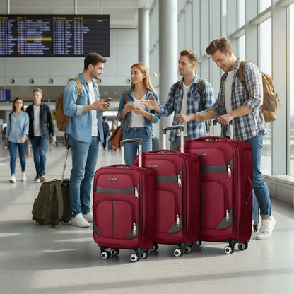 New York Xpress Durable Softside Luggage Lightweight Expandable with Spinner Wheels & Combination Lock, Reinforced Handles, Carry On Airline Approved and Checked, Soft Shell Travel Case for Men & Women, Available in 22", 26", 30", 34"