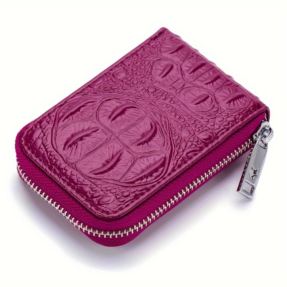 Men Zipper Around Credit Card Holder, Clutch Coin Money Purse, Portable Card Wallet With 12 Card Slots