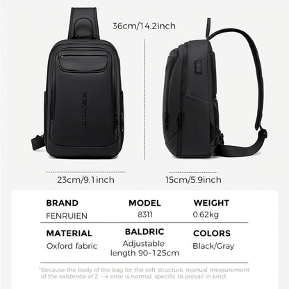 [FENRUIEN Chest Bag] FENRUIEN Men's Chest Bag - Multifunctional Shoulder Crossbody Bag - Compact Backpack for 9.7-Inch Tablets - Convenient for Summer Outings