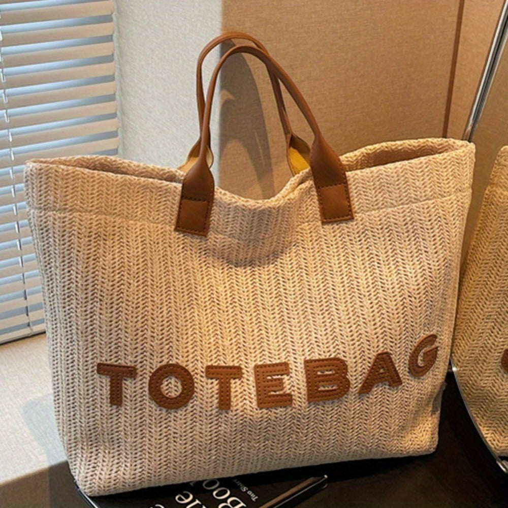 Tote Bag for Women – for Travel & Work, Woven Vacation Beach Mixed Color | Bag Vero – detail view 8
