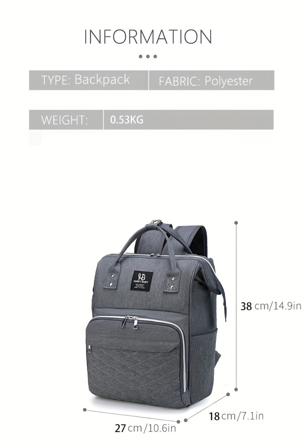 New Fashionable Large Capacity Backpack for Mothers And, Multifunctional Diaper Bag with Space for Bottles.