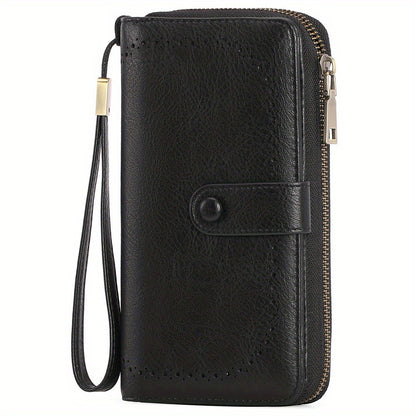 Wallets for Women, RFID Blocking Large Capacity Wristlet Clutch with 45 Card Slots & Zipper Pocket, Detachable Strap Handbag, Gift for Office Workers & Travelers