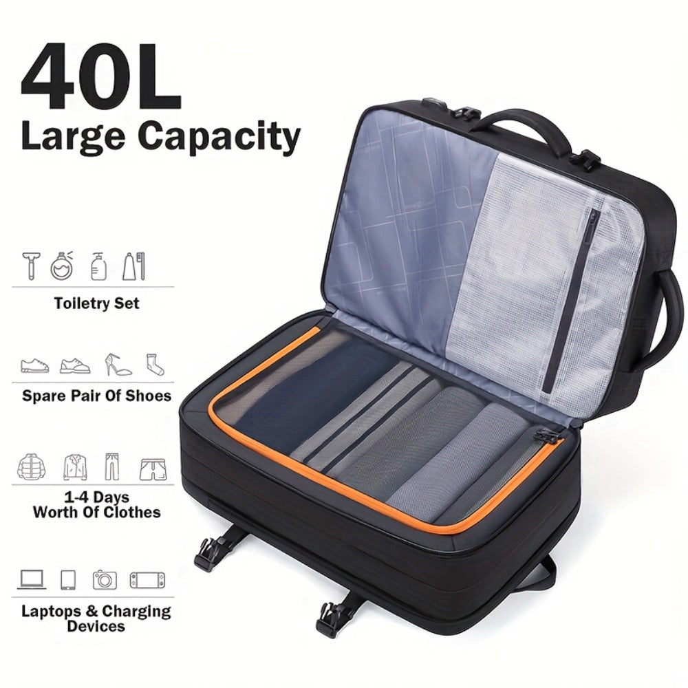 UKEIN Bagsure Carry On Backpack, 10.57gal Flight Approved Travel Backpack for Men Women, Expandable High Quality 17Inch Laptop Backpack, Casual Daypack Luggage Suitcase Backpack for Business Weekend Hiking