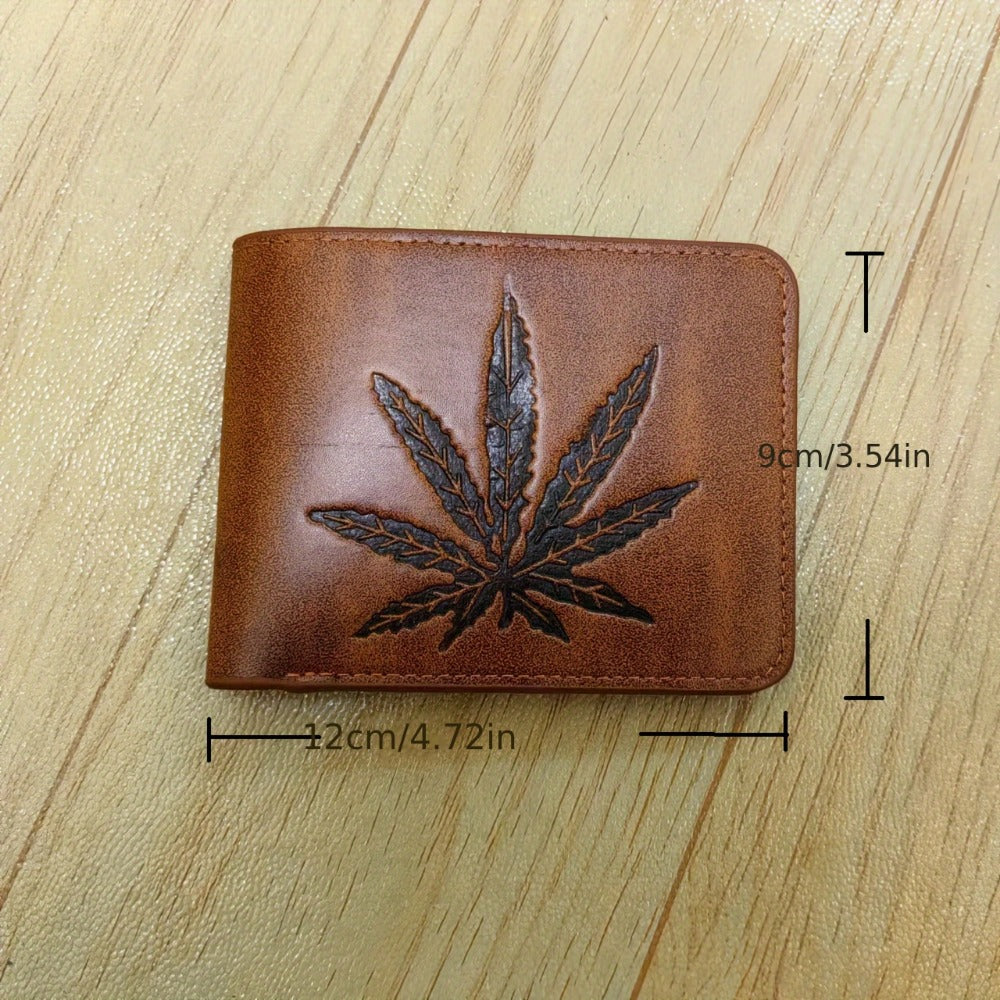 Men's Wallet – for Everyday Use, Leaf Design Bifold Faux Leather | Bag Vero – detail view 10