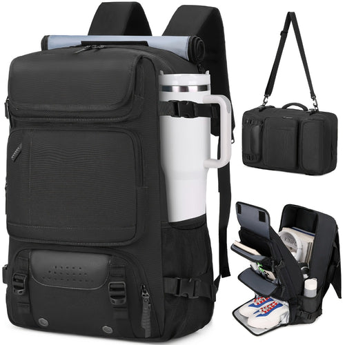 Men's travel backpack with laptop compartment, shoe compartment and adjustable strap - hiking, business and outdoor adventures