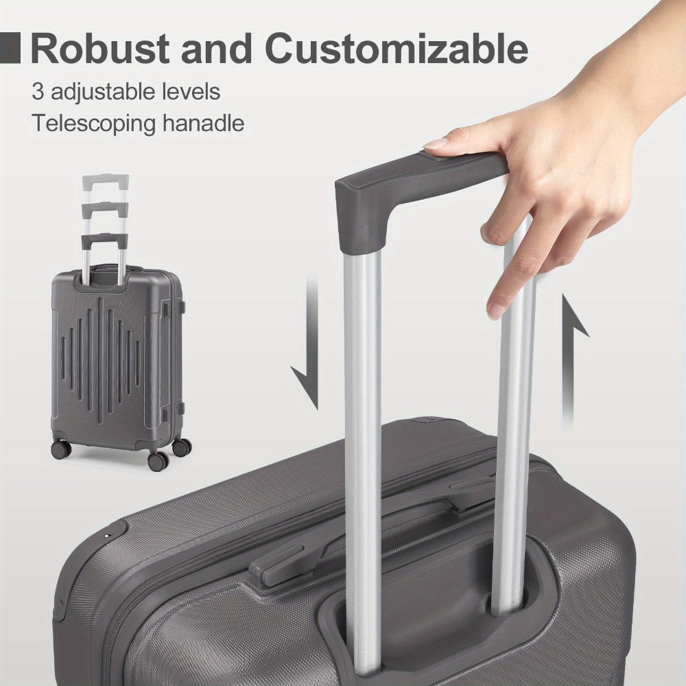 3pcs 20/ 24/ 28-Inch Durable Hard Shell Luggage Set with 360° Spinner Wheels & TSA Lock - Lightweight Large Capacity Suitcases, Corner Protectors, Multi-Size Travel Luggage