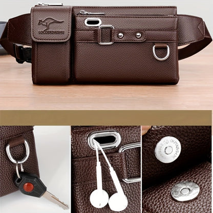 [Mother's Day Gift] Local Warehouse - 2026 Spring/Summer New Arrival - Multi-Compartment Casual Waist Bag, Mother's Day Gift, PU Crossbody Bag, Can Be Used As A Wallet, Cardholder, And Sports Chest Bag, Suitable for Everyday Casual Wear And Business Meeti
