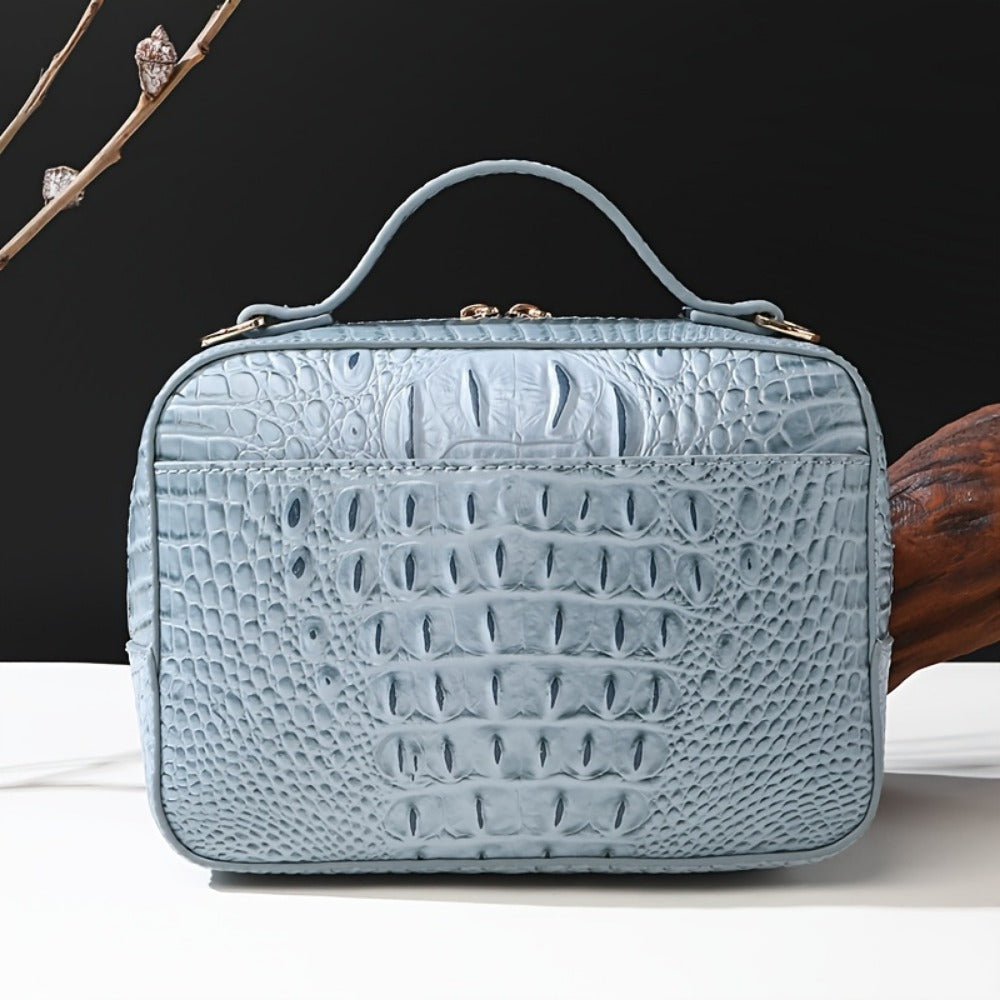 Crossbody Bag for Women – Vegan Leather, Crocodile Pattern Top Handle Satchel | Bag Vero – detail view 11