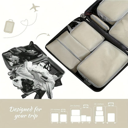 4pcs Set of Multi-functional Luggage Compression Packaging Boxes, Lightweight Travel Luggage Storage Bag Set with Shoe Bags, Expandable Luggage Storage Bag, Space-saving Must-have Accessories for Travel.