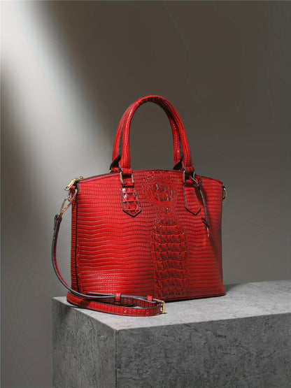 Women'S Work Handbag Featuring a Crocodile Design, a Spacious Crossover Style, And a High-End Fashionable Look. This Elegant Bag Includes a Detachable Shoulder Strap And a Secure Zipper, Making It a Perfect Gift for Christmas Or Thanksgiving
