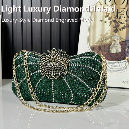 Elegant Flower-Shaped Full- Evening Clutch with Phone Pocket, / Luxury Wedding Accessory Suitable for Prom, Gala, Events