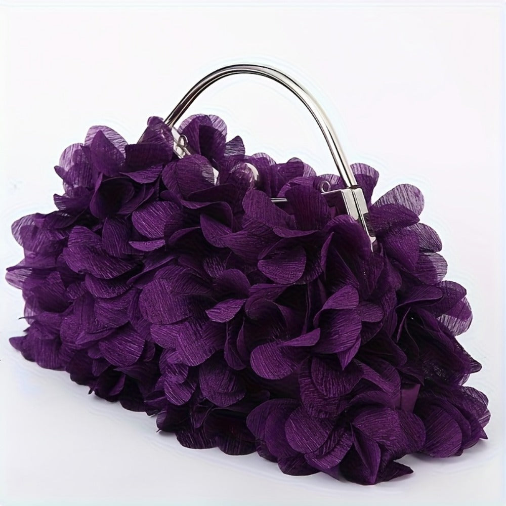 Crossbody Bag for Women – Fabric Flower Petal Evening Elegant | Bag Vero – detail view 6
