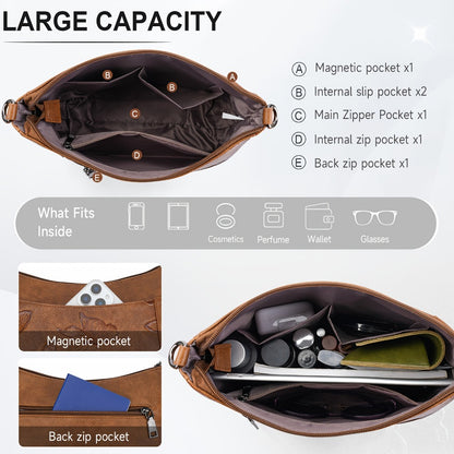Crossbody Bag for Women – Multi Pocket, Lightweight, Adjustable Strap, for Travel & Work | Bag Vero – detail view 13