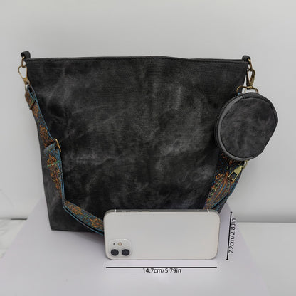 [Elegant Tote] 2pcs Tote Bag | Large Capacity | Retro Texture, Oily Wax Texture, Smooth Texture | Detachable Wallet | Shoulder Bag for Women | Best Birthday Gifts, Christmas And Valentine's Day Gifts | Bohemian