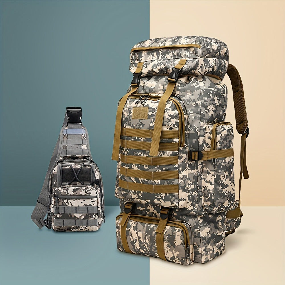 21.13gal Unisex Hiking Tactical Backpack, Outdoor Backpack Molle 3 Day Assault Pack, Hiking Camping Backpack With Multi Functional Pouches, Lightweight Outdoor Sports Travel Backpack, Perfect For Mountaineering Travel, Army Green, Traveling Backpack