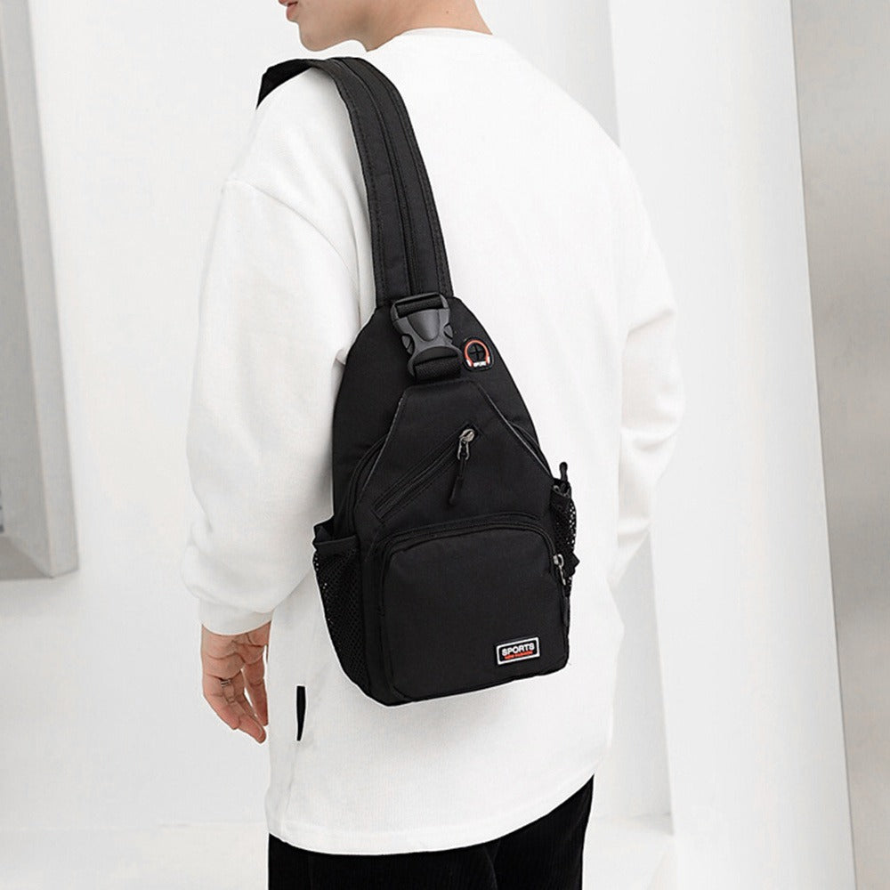Men's Lightweight Nylon Sling Bag - Adjustable Crossbody & Chest Pack with Secure Zipper Closure, Compact Travel Bag for Camping, Hiking, Business - Hands-Free Shoulder Bag for Everyday & Outdoor Adventures, Backpacking Gear, Hiking Accessories, Sleek Des