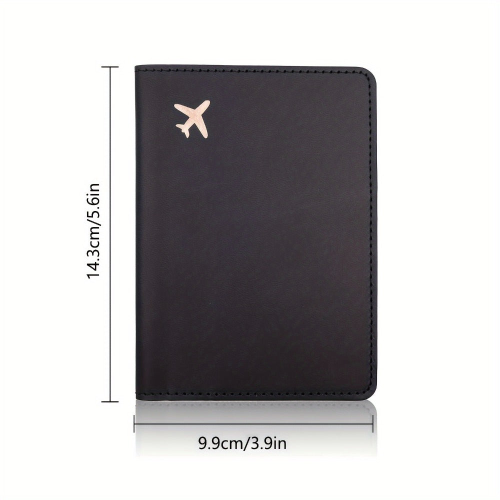 Passport and Vaccine Card Holder Set | Faux Leather Passport Cover with Card Slot, Unisex, Brown, Minimalist Style