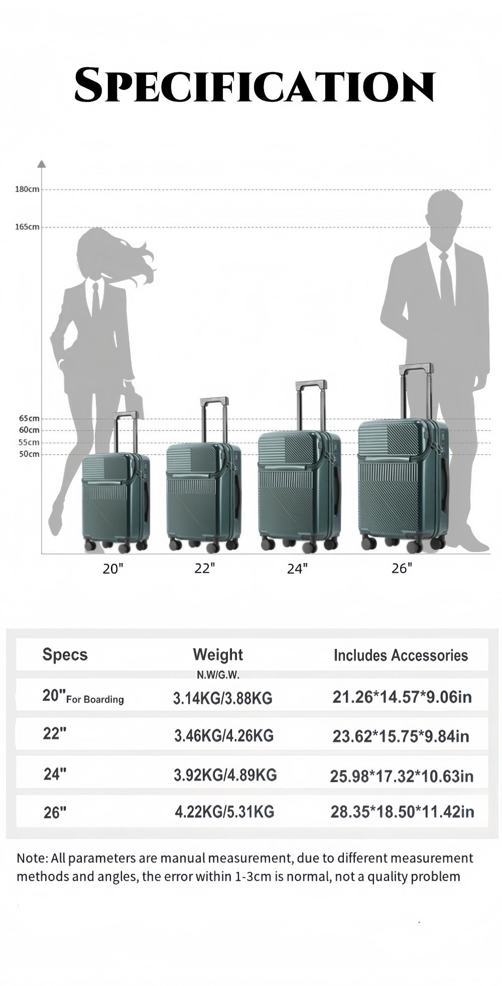 Large Capacity Trolley Case with Front Open Compartment, Functional Travel Suitcase, Luggage with Password Lock And Cup Holder, to Make Your Journey More Convenient And Safe