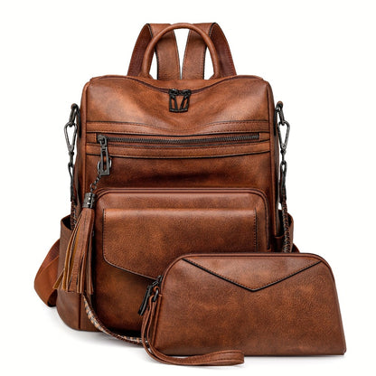 Backpack Purse For Women Fashion Tassel Ladies Shoulder Bags Designer Large Backpack Travel Bag