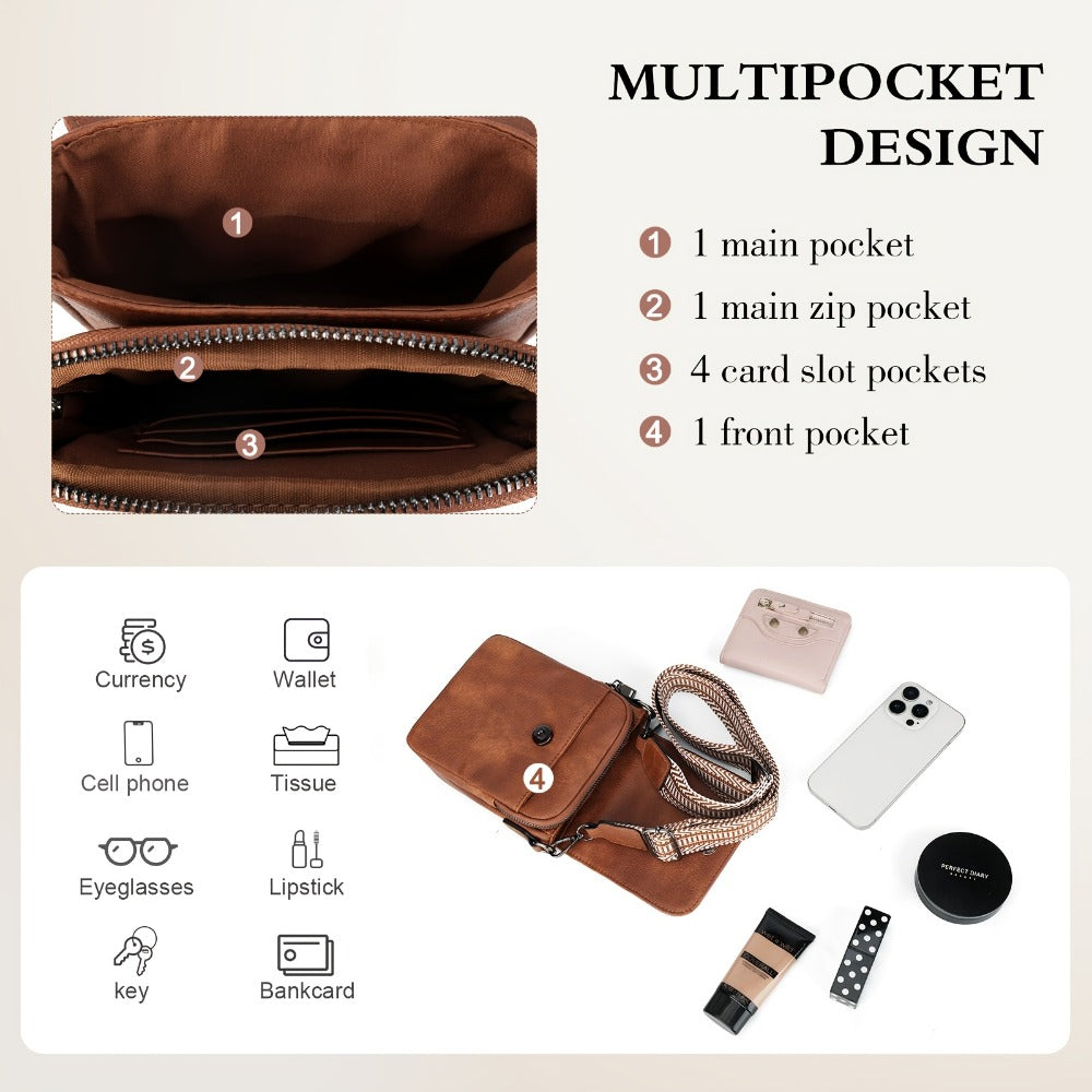 Crossbody Bag for Women – PU Leather, for Travel & Everyday Use | Bag Vero – detail view 9