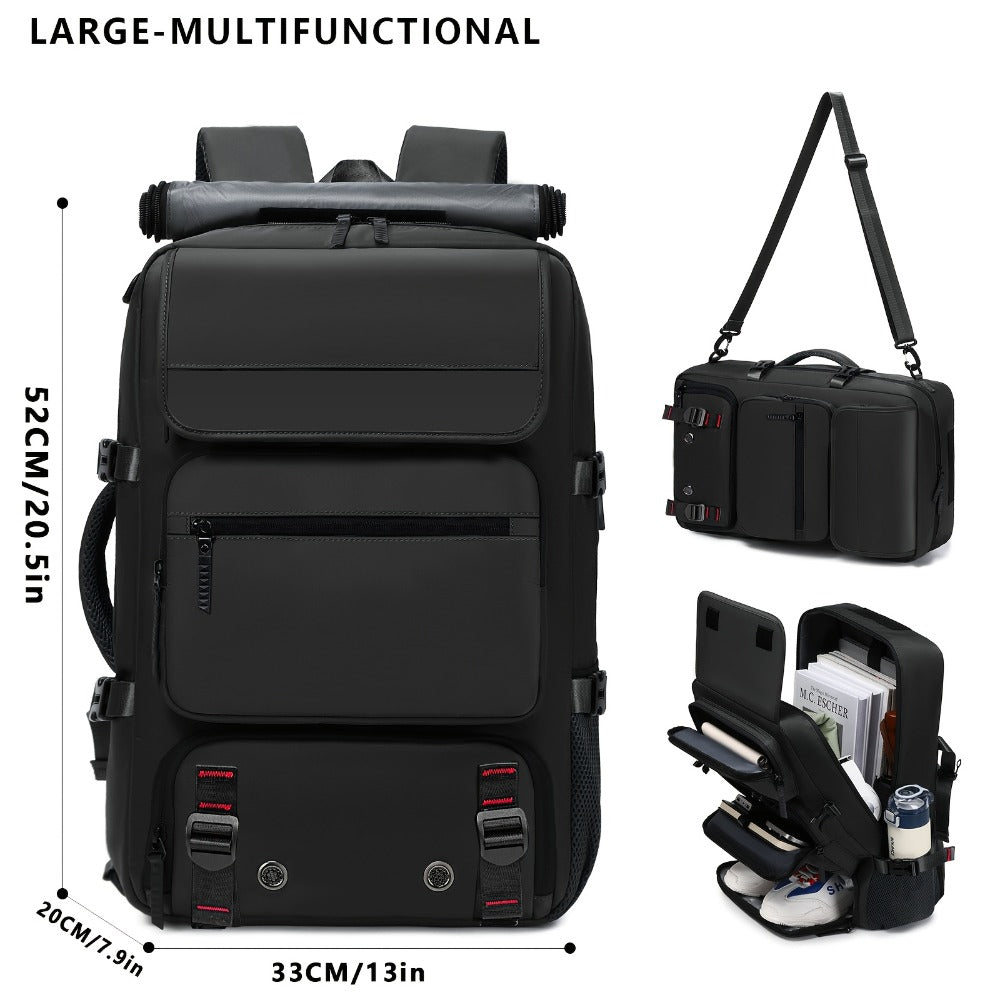 [3-in-1 Convertible Backpack] 3-in-1 Convertible Backpack for Men & Women - Durable, Spacious Business Laptop Bag & Travel Backpack with Shoe Compartment | Ideal for Work, School, Commute, Air Travel | Available in Black & Green - Great Gift for Professio