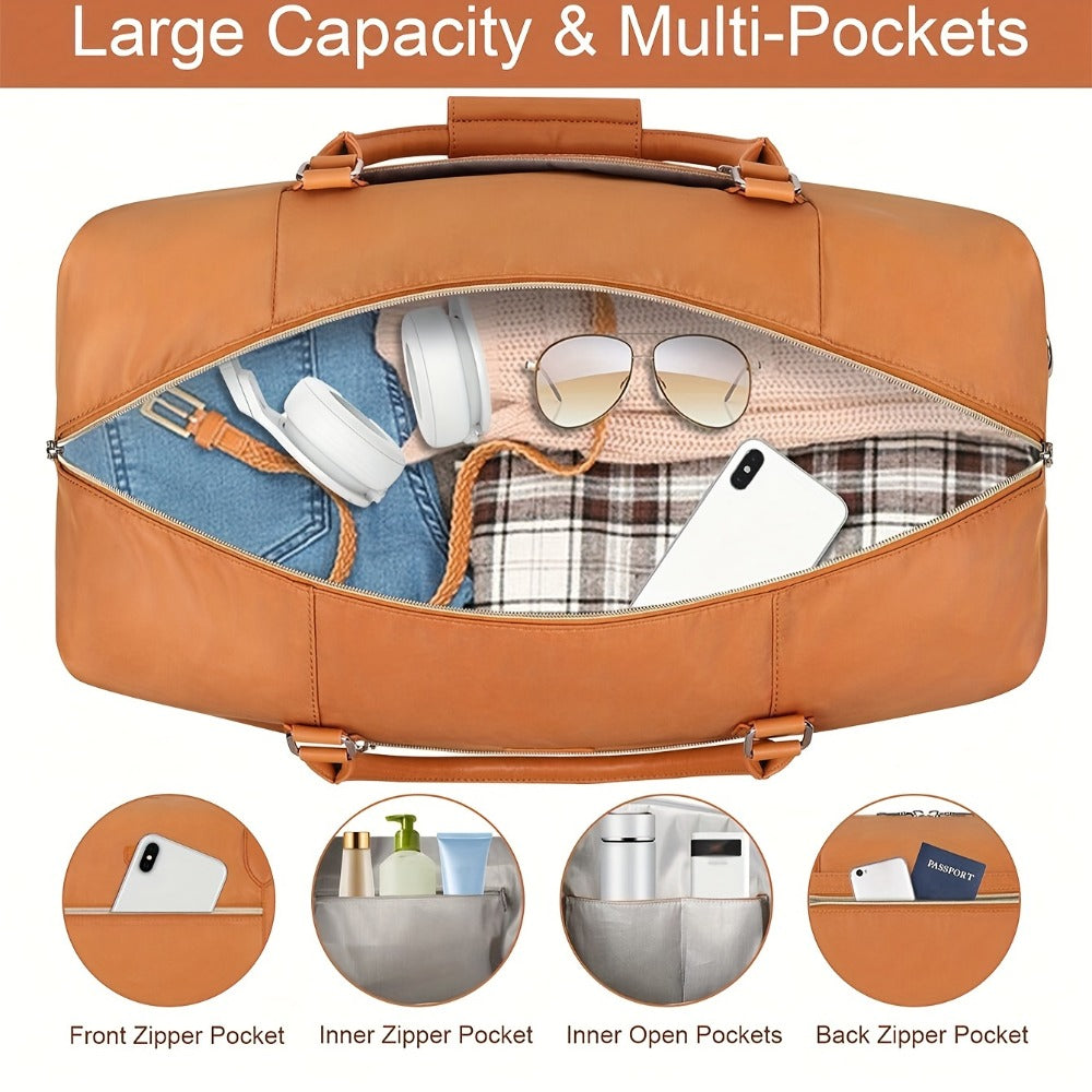 Weekender Bags for Men And Women, Travel Duffel Bag Carry On Overnight Bag, Large Travel Weekender Tote Bag with Shoe Compartment