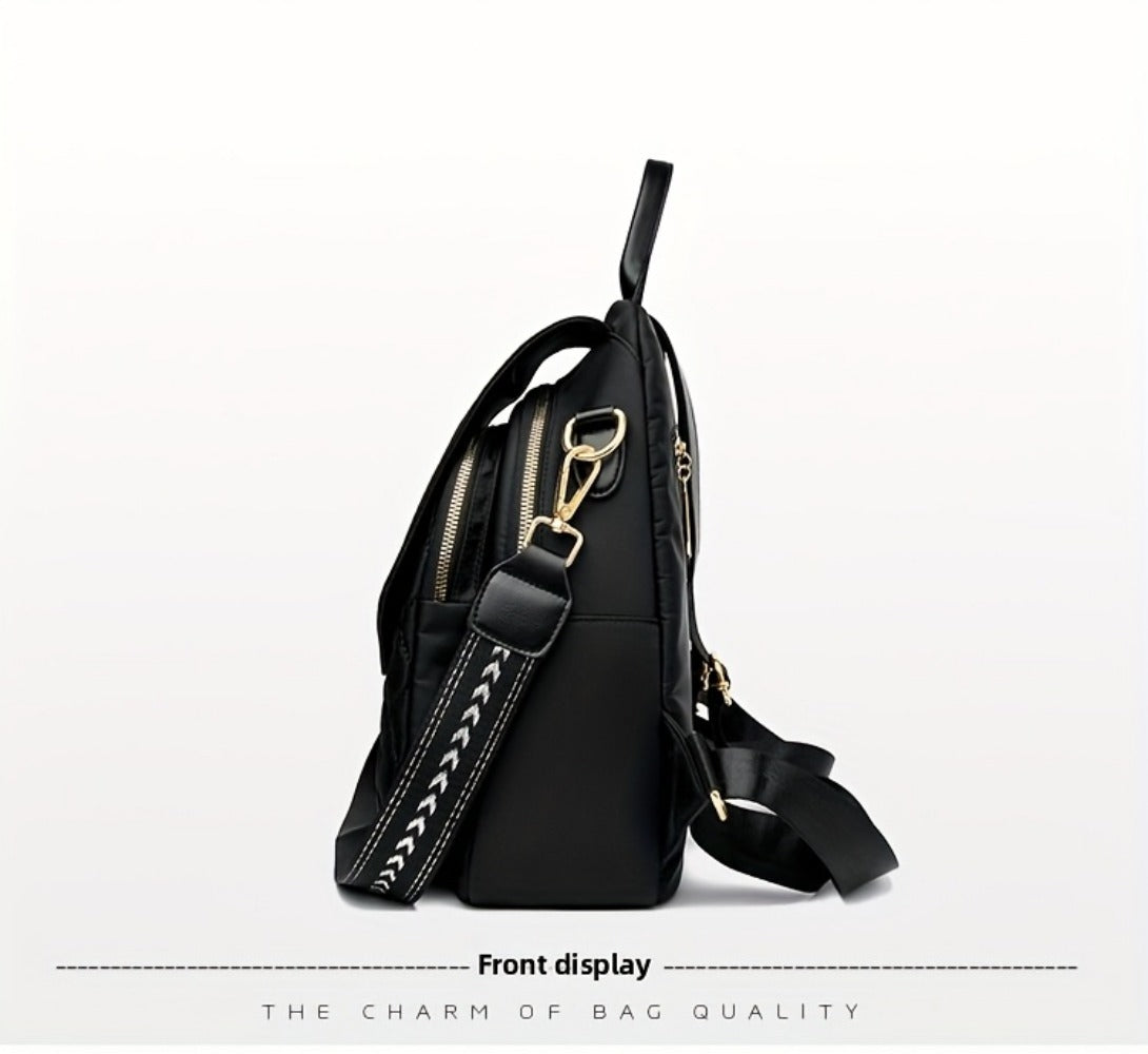 Backpack for Women – for Travel & Work, Fashion Stripe Texture Pattern Golden | Bag Vero – detail view 39